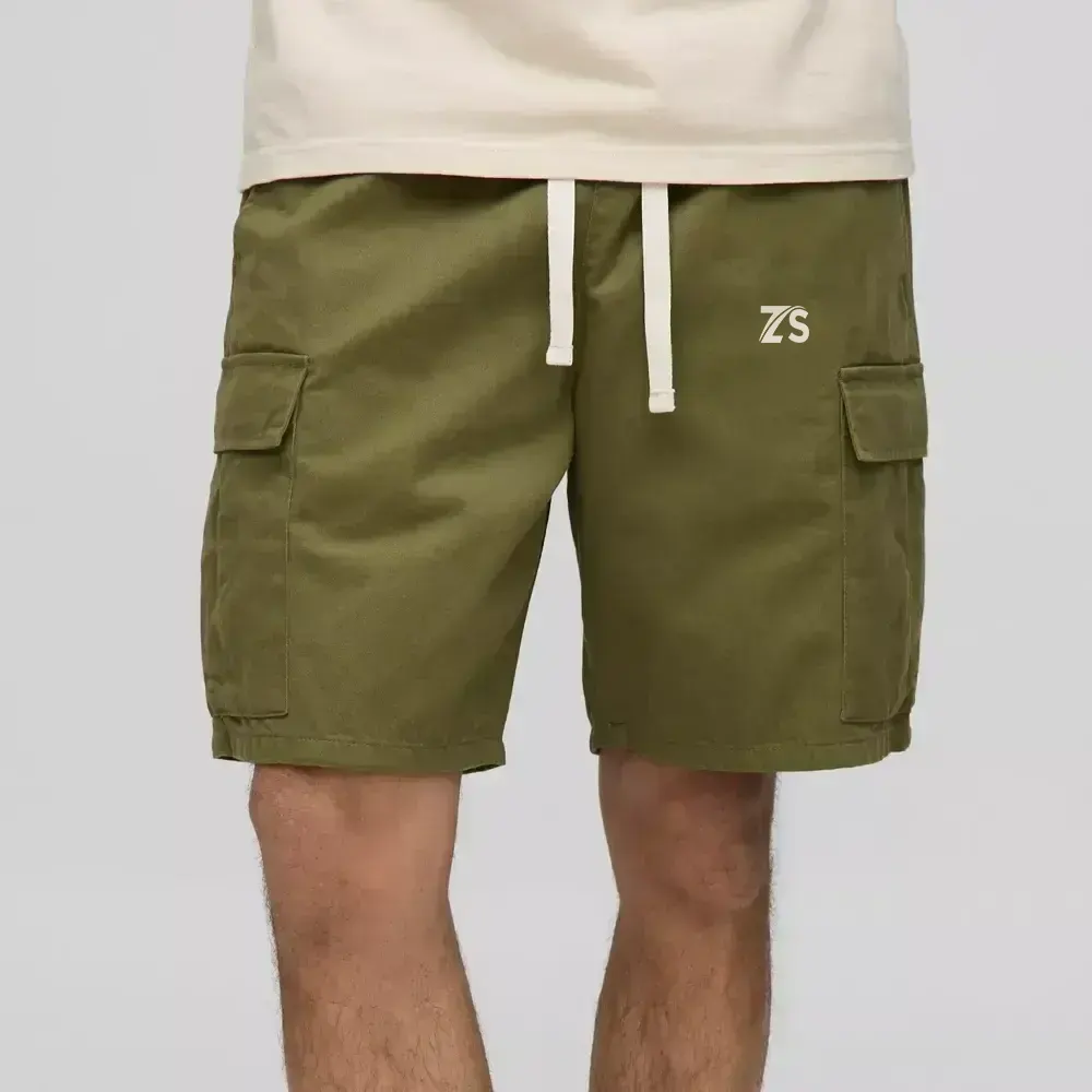 Khaki Relaxed Fit Cargo Shorts