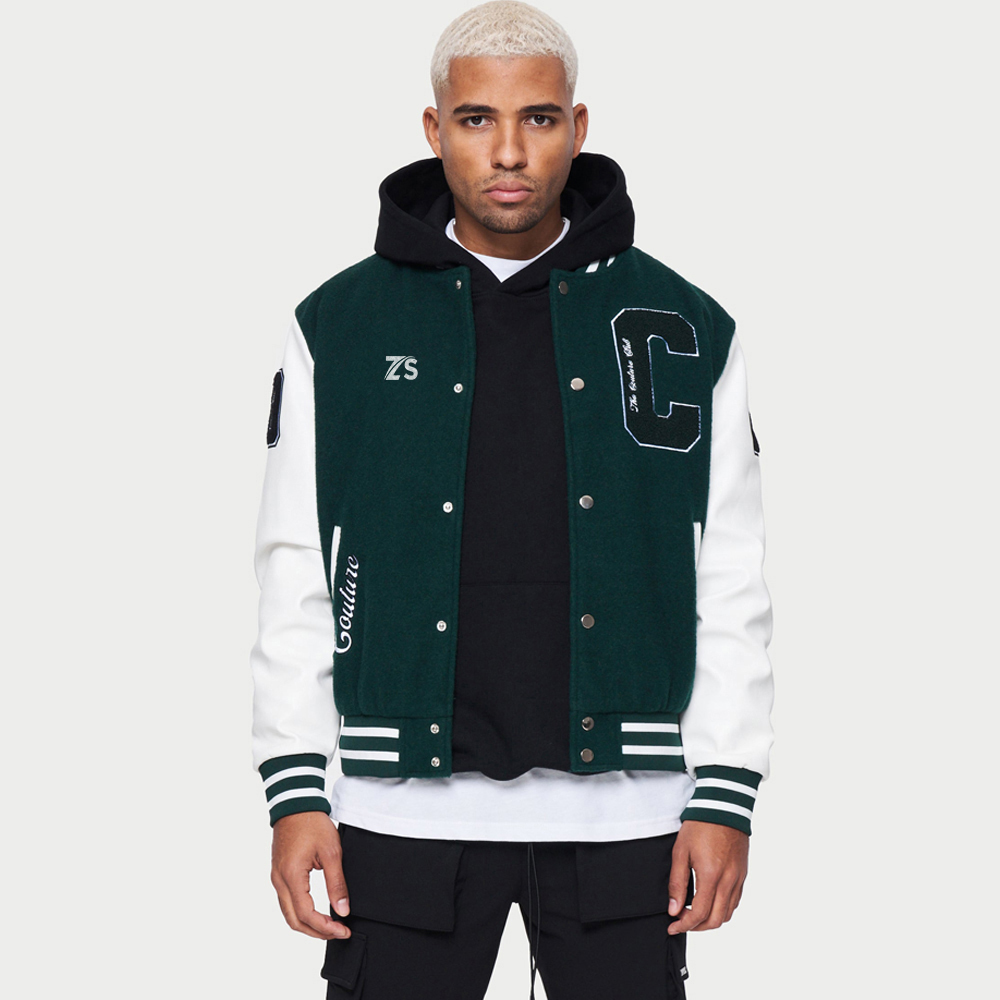 Nylon Varsity Jacket with Badges