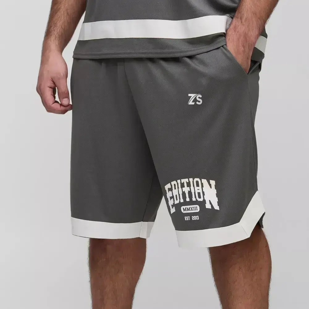 Plus Varsity Mesh Basketball Loose Fit Shorts